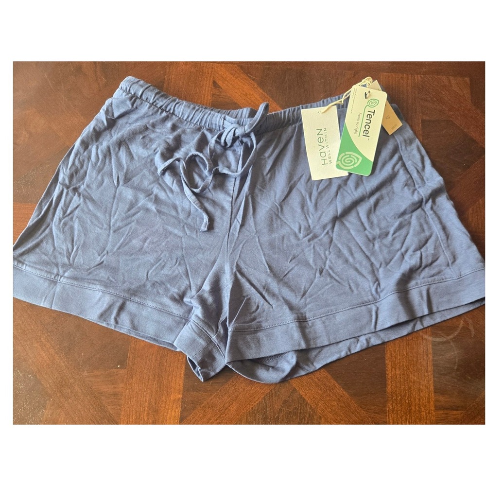 Haven Well Within Blue Tencel Pajama Shorts Womens XS‎ Drawstring New